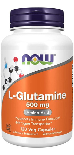 Now Foods Aminoácidos L-glutamina 500 Mg 120 Cápsulas Vegetales Sin Sabor