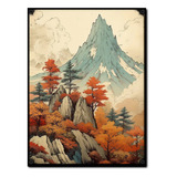 #1615 - Cuadro Decorativo Vintage Japón Montaña Retro Poster