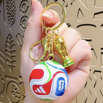 1 Juegos 2pcs Llavero Copa Del Mundo Futbol Soccer Mundial Trofeollavero Balon Futbol Mundial 2026 Edicion Especial Futbol Y Trofeoscopa Mundial De La Fifa 2026 Blanco Y Oro