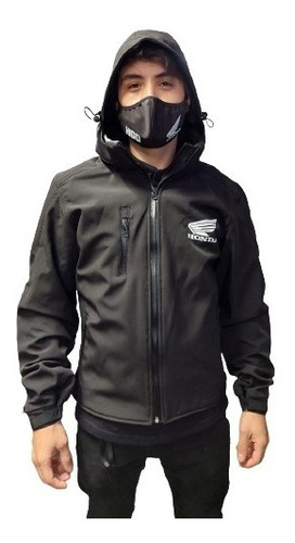 Campera Honda Softshell Protecciones Negra S Centro Motos