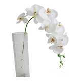 4 Orquídeas Artificial Toque Real Silicone Branca Flor 