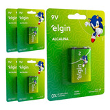 5 Baterias Alcalinas 9v Elgin