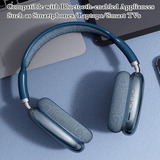 Audífonos Inalámbricos Con Bluetooth Y Casco De Micrófono Color Azul