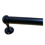 Cortinero Negro Con Tubo 1 PLG. Soportes Semicerrado Negro