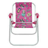 Cadeira De Praia Dobrável Infantil Em Alumínio Barbie 0252
