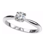 Anillo De Compromiso Oro 10k Diamante Natural .10ct 3mm