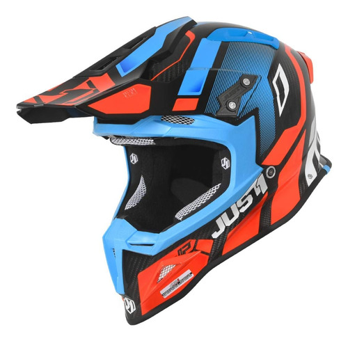 Casco Para Moto Just1 Racing J12 Vector Talla M Color Azul