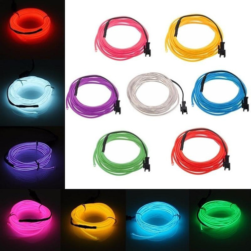 Luces Hilo De Neon Led El Wire 12v Tuning 1m Flexible