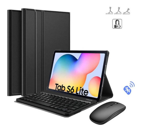 Capa Com Teclado Mouse Para Samsung Galaxy Tab S6 Lite 10.4