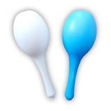 Maracas Blancas/celeste Plasticas X 1 U Cotillon Carioca 