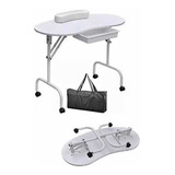 Mesa Para Manicura Blanca Portatil Plegable Manicure