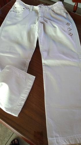 Pantalon Blanco Wrangler 42 Con Det Dorados
