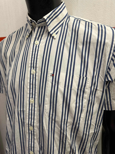 Camisa Tommy Hilfiger 80s Two Ply Cotton Talle Medium Strip