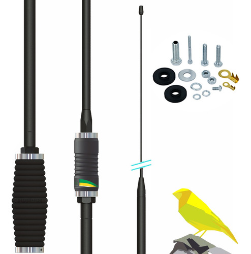 Antena Px Base Max Bobinada 100w Canarinho + Kit Parafusos