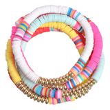 Conjunto De Pulseras Heishi De Joya Gift Surfer Stretch Hech