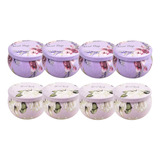 Latas Decoracion Flores P/ Crear Velas Aromáticas Set 8 Pzs