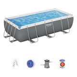 Piscina Power Steel Gris 4.04x2.01x1.00m Pool Set Bestway