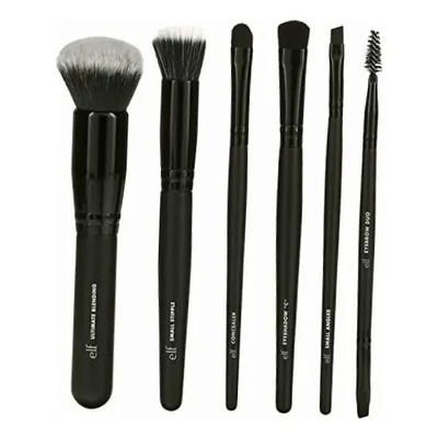 E.l.f. Fawless Face, Colección De 6 Piezas De Brochas Color Negro