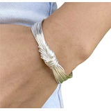 Pulsera De Nudo De Plata Esterlina, Brazalete Ajustable...