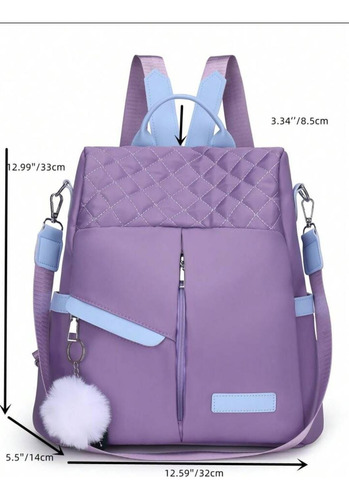 Mochila, Cartera Juvenil, Bolso Mujer Antirrobo Impermeable