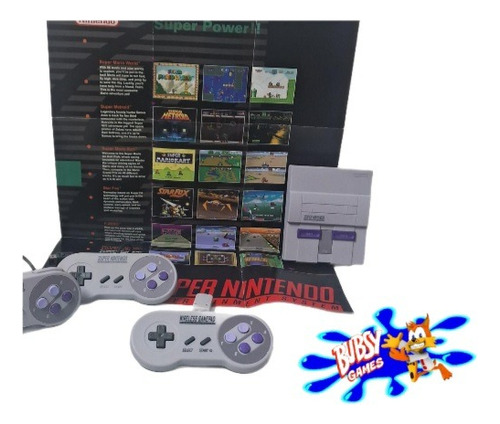 Super Nintendo Snes Mine Oficial Com 3 Controles + Jogos 