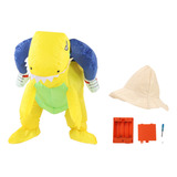 Disfraz Inflable De Dinosaurio Amarillo Modelo Medio Cuerpo