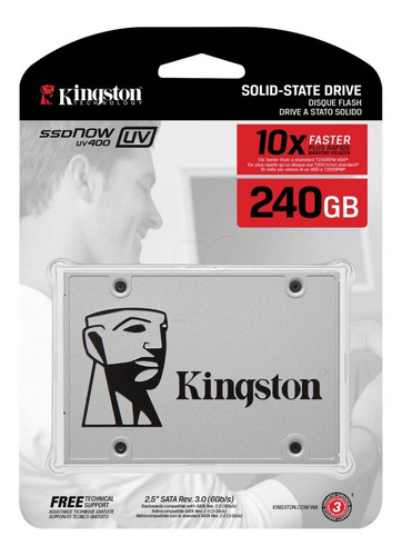 Disco Duro Solido Ssd Kingston Uv400 240gb R550/w490 Mb/s