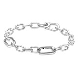 Brazalete De Cadena De Eslabones Dos Conectores Pandora Me Color Plata Talla 20 Cm