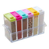 Set X6 Especieros Transparente Caja Organizador Especias