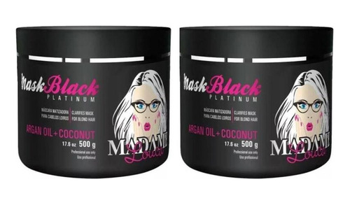 2 Máscaras Black Matizadora Madame Louca 500g