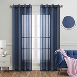 Finas Cortinas Azules Transparentes Home Fashion Basic Voil