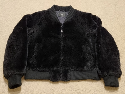 Campera Peluche Sofia Sarkany Negro Talle Large