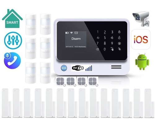 Kit Alarma Casa Negocio 20 Sensores G90 Plus Wifi App Móvil