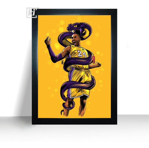 Quadro Decora Jogador Kobe Bryant Moldura A4 32cm