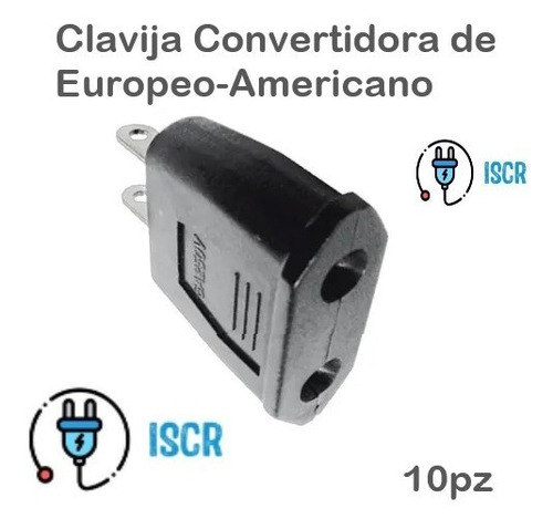 10 Pack Clavija Convertidora Europeo - Americano Cargador