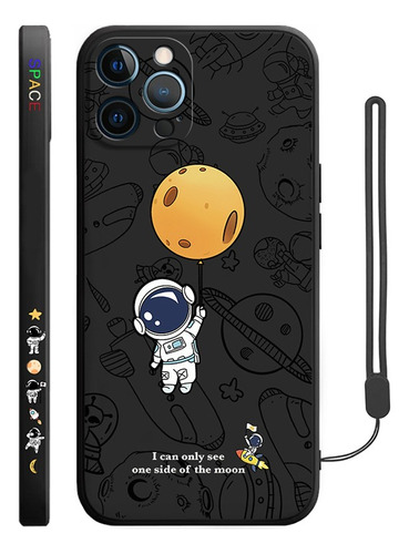 Funda Silicona Para iPhone Diseño De Astronauta +correas