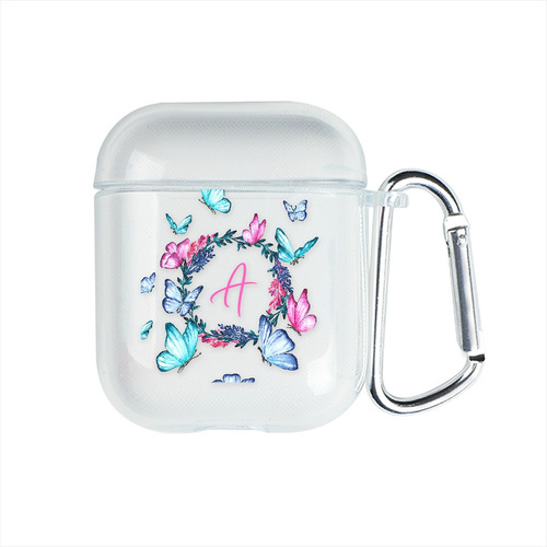 Funda Para AirPods Personalizada Con Tu Inicial Y Mariposas