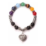 Pulsera Manilla Corazón Cristal Curación Piedra Chakra Mujer