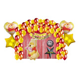 Kit Decoracion Cumpleaños Globos Winnie Pooh Y Piglet 79 Pz