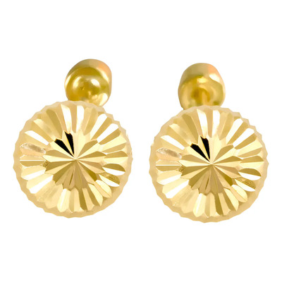 Broqueles Para Niña Bebé de Oro Fino 14k con Hongo en Relieve | Envío gratis