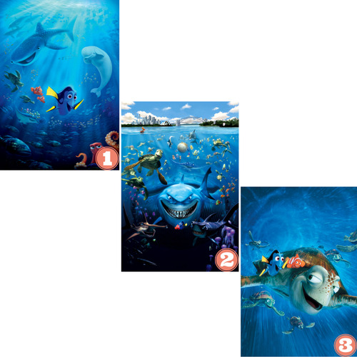 Kit 6 Quadros Placas Decorativas Filme Infantil Peixe Nemo