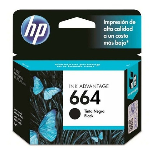 Cartucho De Tinta  Hp 664 Original F6v29al Negro  