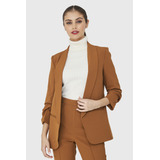 Blazer Mangas Drapeadas 3/4 Camel Nicopoly