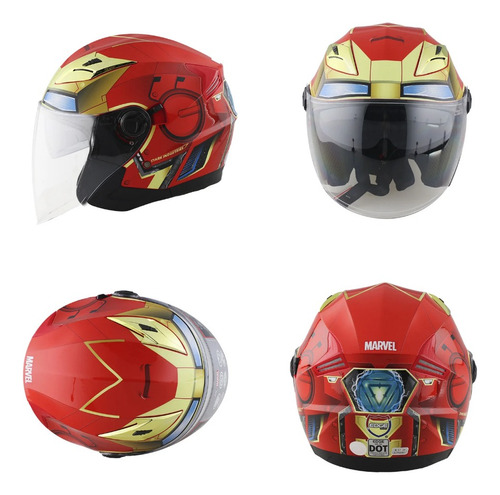 Casco Semi Integral Iron Man Edge Certificado Marvel Moto