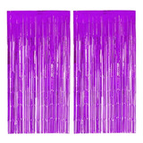 2 Pack Cortinas De Papel Metalico Para Decorar Color Morado