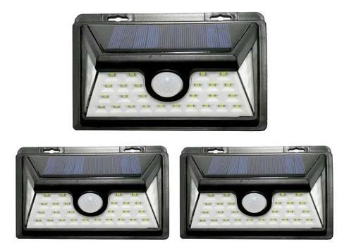 Pack 3 Luz 30 Led Exterior Con Sensor De Movimiento