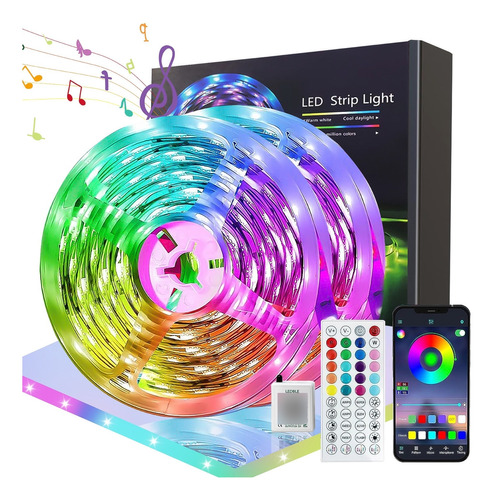 Tiras De Luces Led Bluetooth 30m Rgb Luces Led Música Ritmo