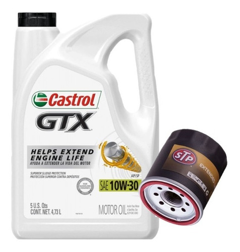 Aceite Castrol Gtx 10w30 Garrafa Multigrado+filtro Stp Xl