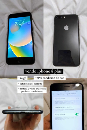 iPhone 8 Plus 64gb Color Spacial Grey