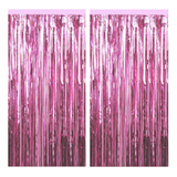 Cortinas De Flecos Metálicos Rosa Claro 91x254 Cm Accesori